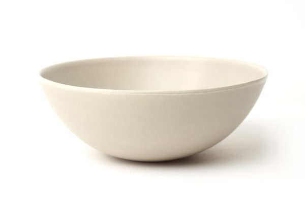 Large flared bowl in stoneware - Pearl grey - Cécile Preziosa