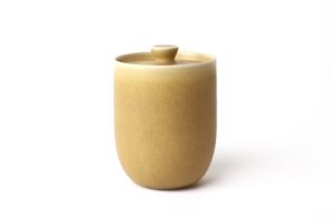 Small lidded jar in stoneware - Rust - Cécile Preziosa