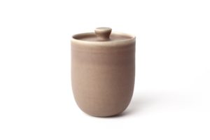 Small lidded jar in stoneware - Burgundy - Cécile Preziosa