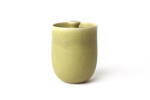 Small lidded jar in stoneware - Chartreuse - Cécile Preziosa