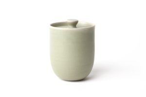 Small lidded jar in stoneware - Lichen - Cécile Preziosa